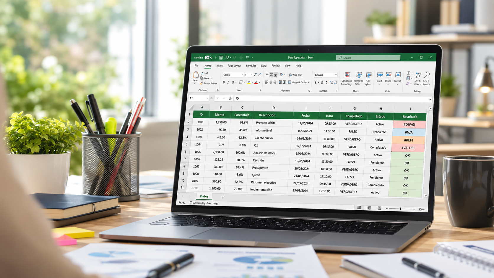 Formatos de números disponibles en Excel
